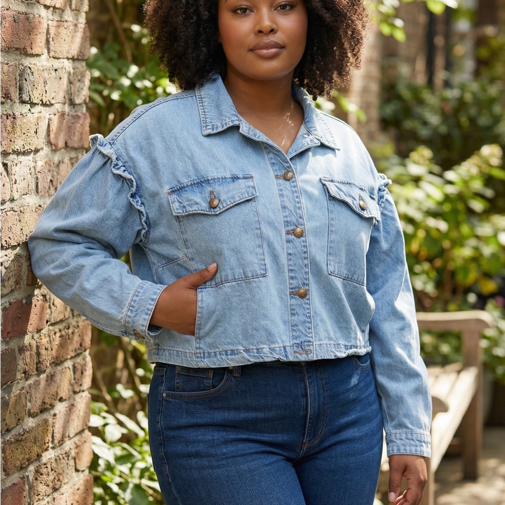 Eloquii Light Blue Denim Label Detail